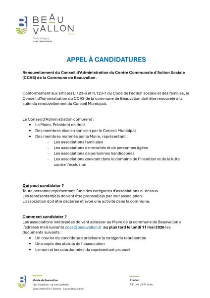 Renouvellement du Conseil d'Administration du CCAS
