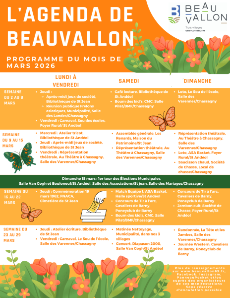 Agenda Mars 2026