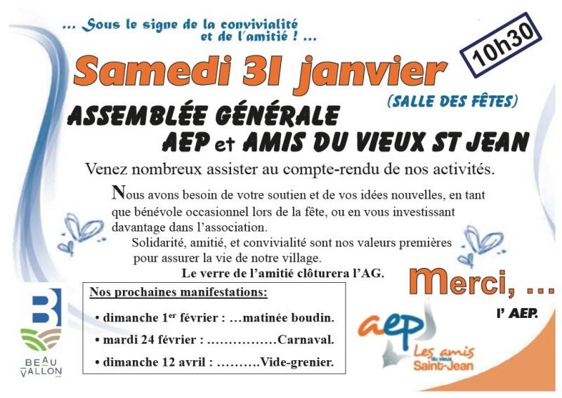 Assemblée Générale de l'AEP - St Jean