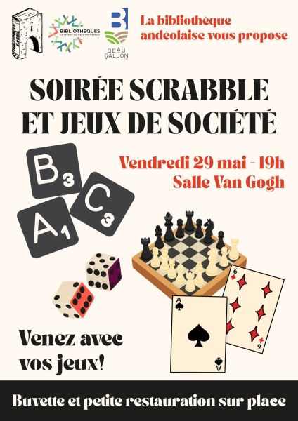 Soirée jeux et scrabble - St Andéol