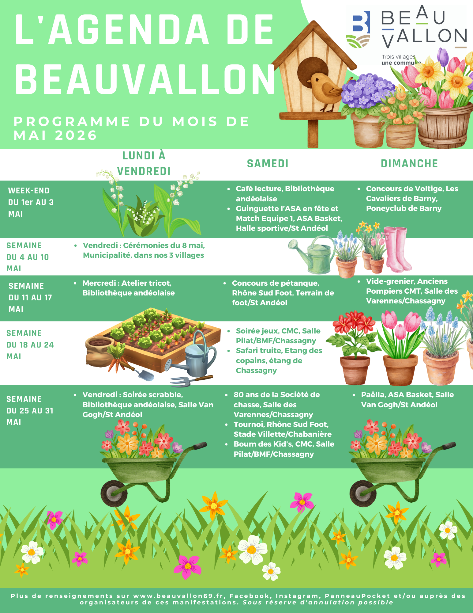 Agenda du mois de mai
