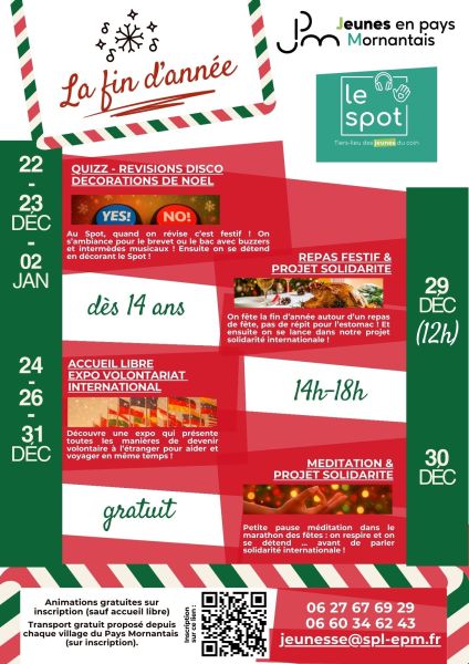 Jeunes en Pays Mornantais - Vacances de Noël