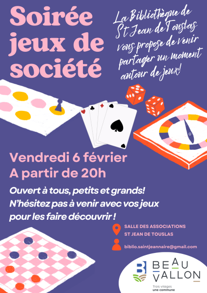 Soirée Jeux - St Jean de Touslas