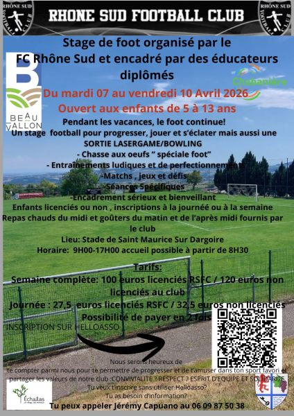Stage Rhone Sud Foot