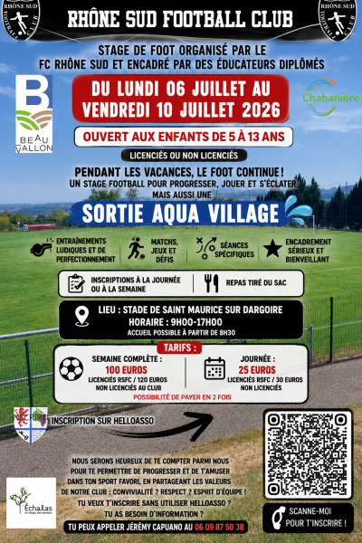 Stage de foot - Rhone Sud Foot